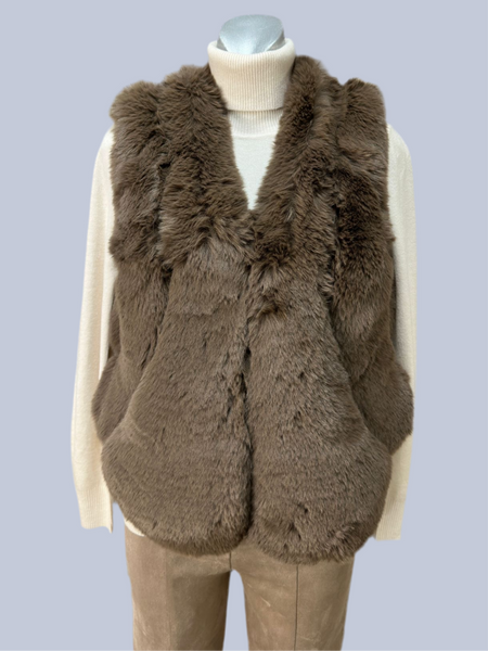 Malissa J Brown Faux Fur Gilet