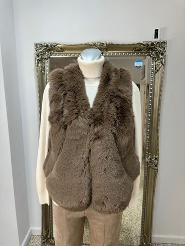 Malissa J Brown Faux Fur Gilet