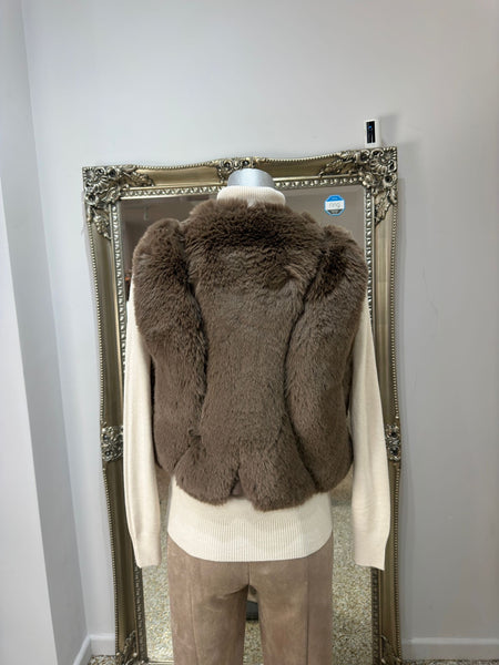 Malissa J Brown Faux Fur Gilet