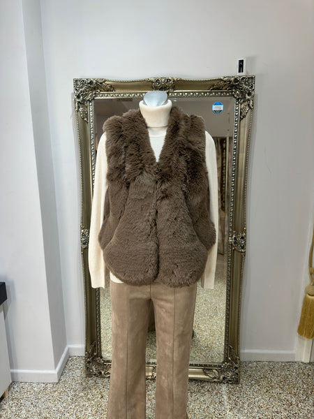 Malissa J Brown Faux Fur Gilet