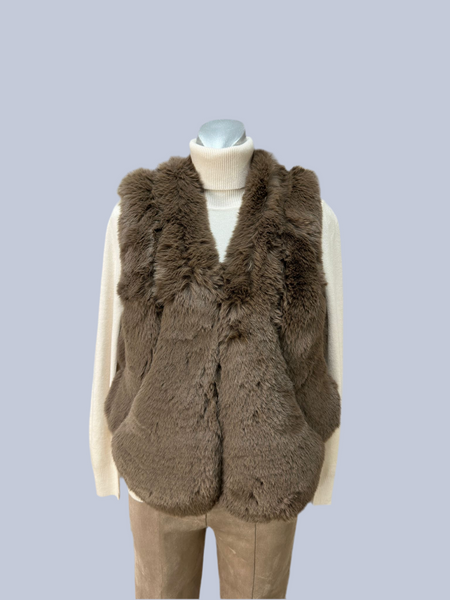 Malissa J Brown Faux Fur Gilet