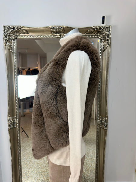 Malissa J Brown Faux Fur Gilet