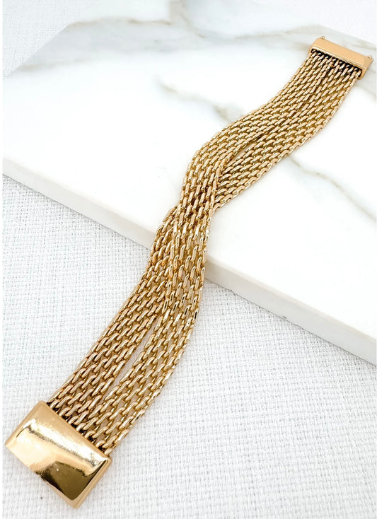 Envy Gold Chain Bracelet with Magnetic Clasp Style 4388/GD/B/G