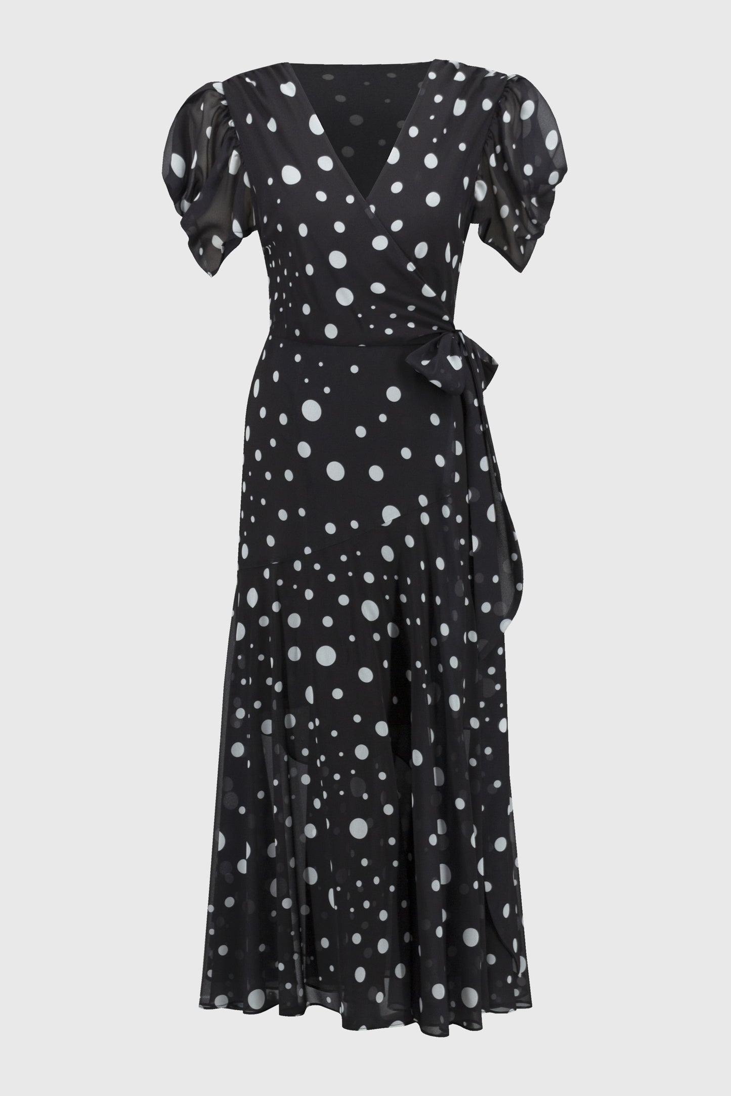 Joseph Ribkoff Chiffon Dot Print Wrap Dress
251907 S/S 2025