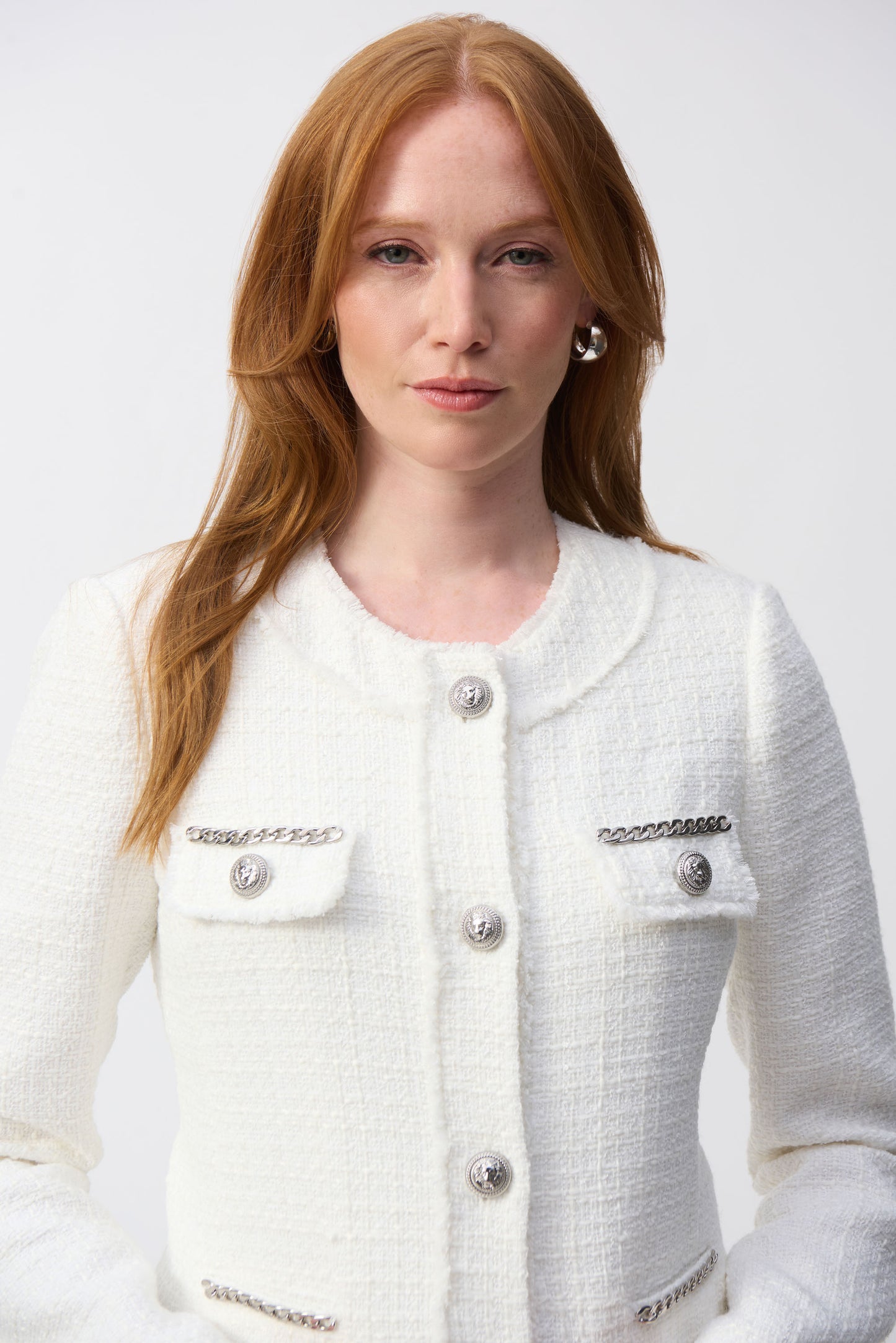 Joseph Ribkoff Bouclé Jacket with Chain Detail
251972 S/S 2025