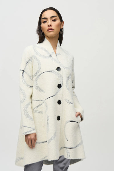 Joseph Ribkoff Abstract Jacquard Sweater Coat
244930 in Vanilla/Black