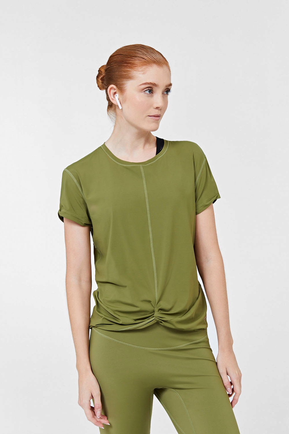 I-envy sport Manama Short Sleeve Top - Khaki Green