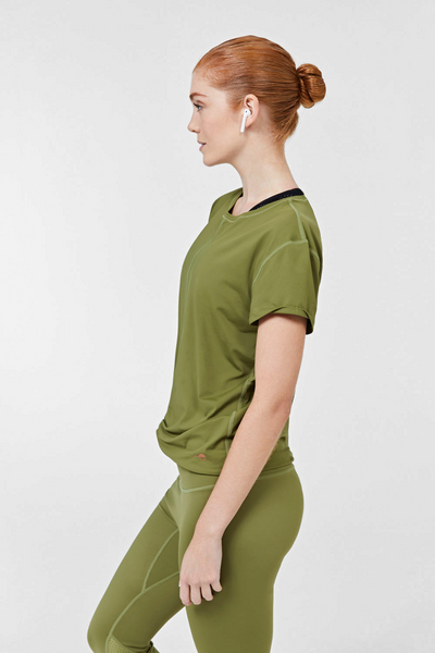 I-envy sport Manama Short Sleeve Top - Khaki Green