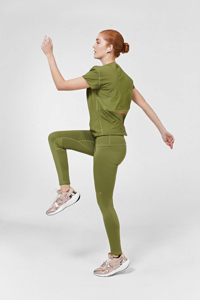 I-envy sport Manama Short Sleeve Top - Khaki Green