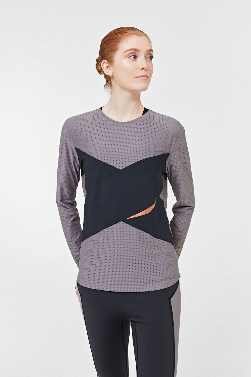 I-envy sport Petra Long sleeve top - Mauve grey